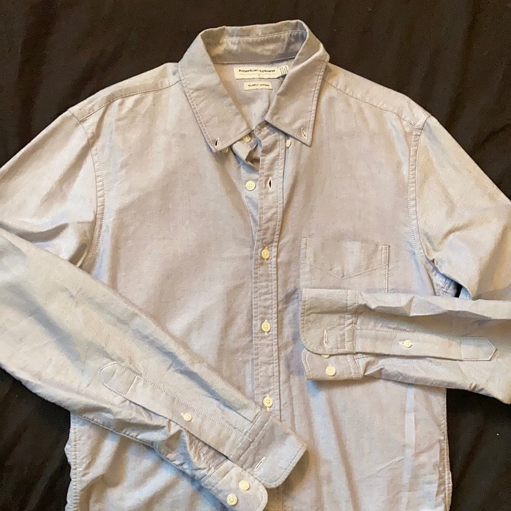 Jean blue slimfit business long sleeve button up